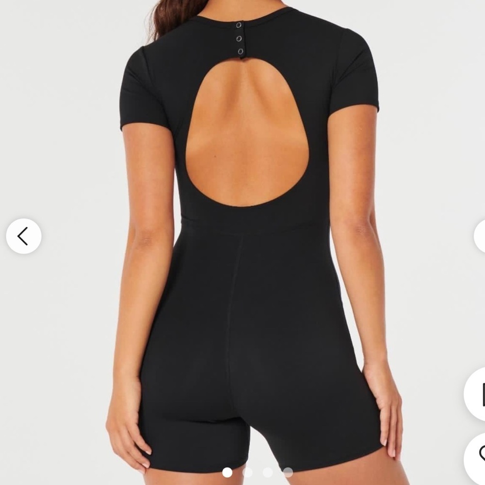 Gilly Hicks Black Short Sleeve‎ Active Romper Size Large Active Comfy Loungewear